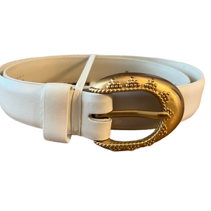 Vintage Liz Claiborne Gold and Off White Dress Belt Size Small